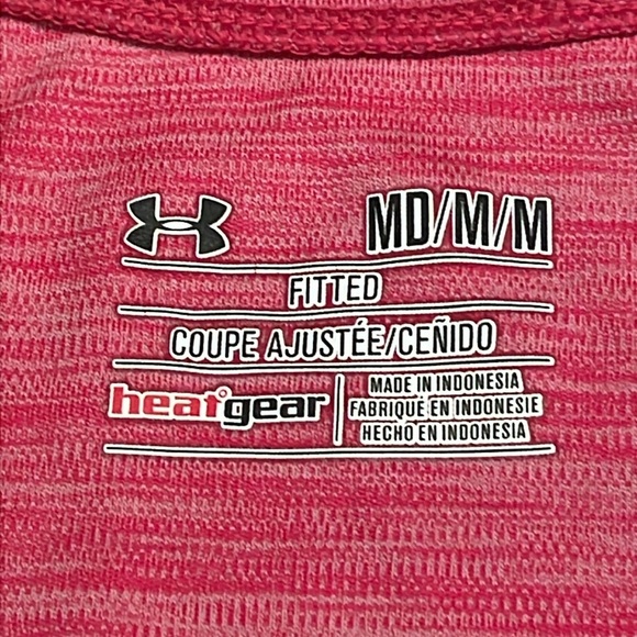 NWOT Medium Under Armour Heat Gear pink sleeveless v-neck tank top - Picture 10 of 13